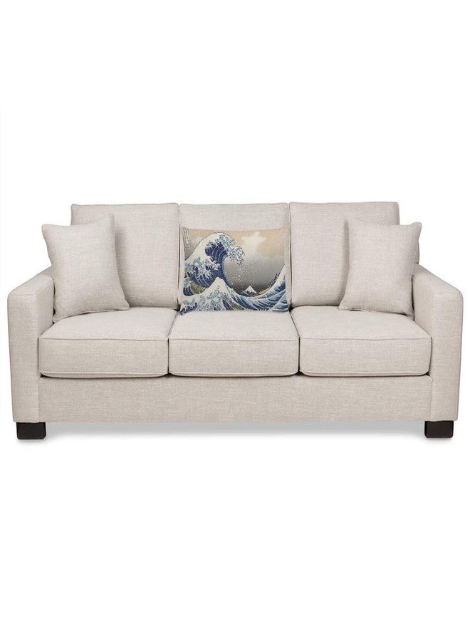 EKOBLA Throw Pillow Cover The Great Wave of Kanagawa Japanese Traditional Oriental Pattern Sea Waves Natural Decor Lumbar Pillow Case Cushion for Sofa Couch Bed Standard Queen Size 20x30 Inch - Image 3
